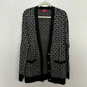 GUESS Monogram Oversized Grandpa Cardigan NWT L
